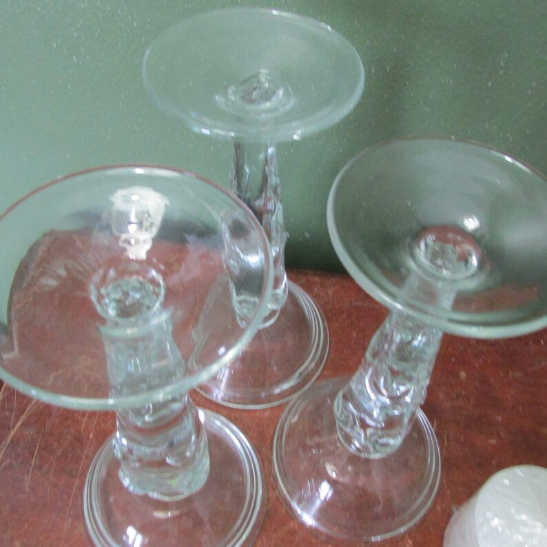 Hand Blown Clear Glass Pedestal Candle Holder for Pillar Style Etsy