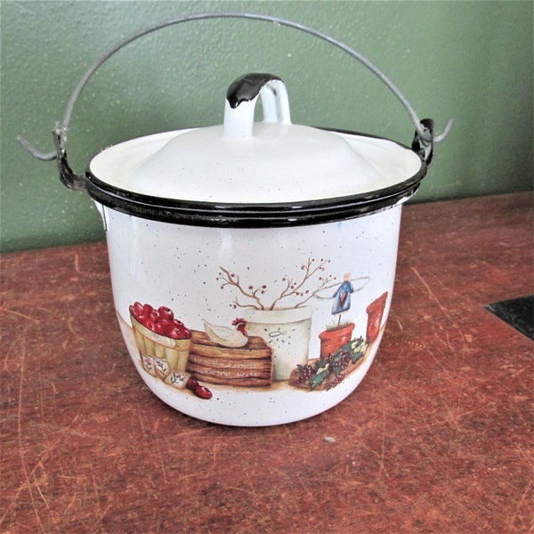 Enamel Pot With Lid Etsy
