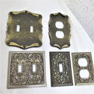 Brass Switch Plate Vintage Choice of Amerock or Chrome Electrical Covers