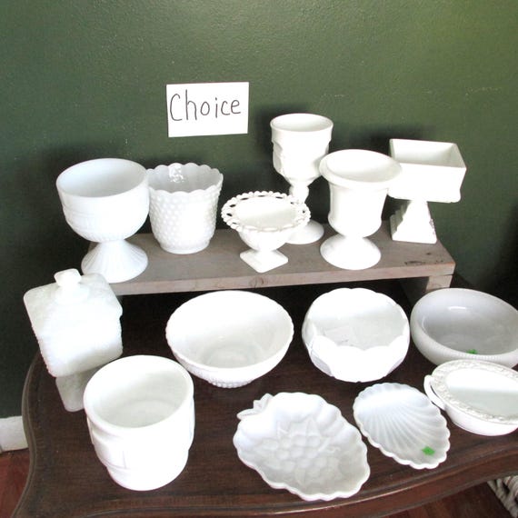 Milk Glass Planter Bowls Vintage Choice of 1