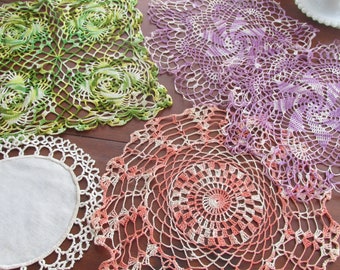 Crocheted Doily Vintage Handmade Choice of Different Colors and Sizes