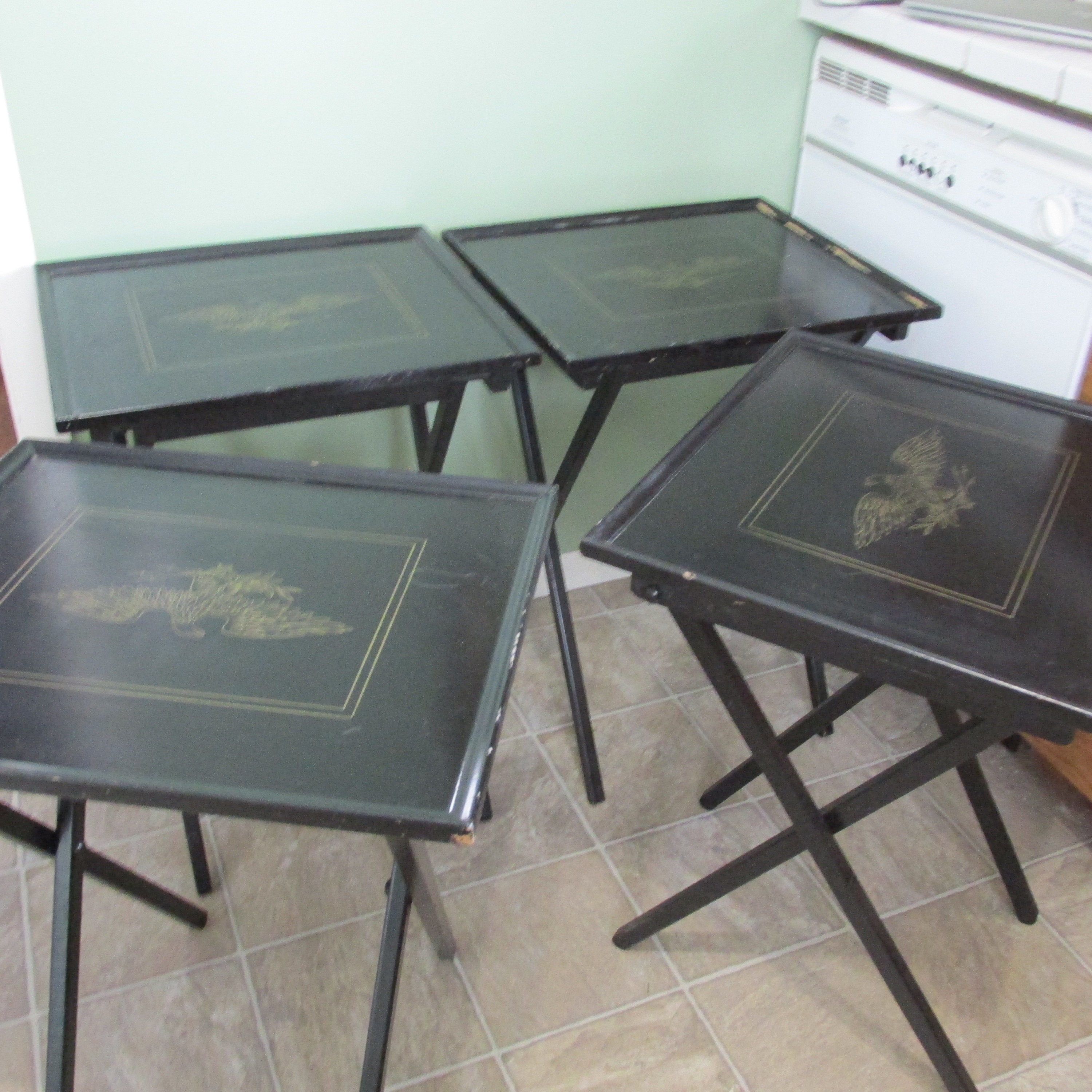 Vintage folding tv tray tables sale