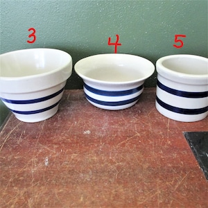 Pottery Blue Stripe Choice Vintage R.R.P. Co Roseville Ohio