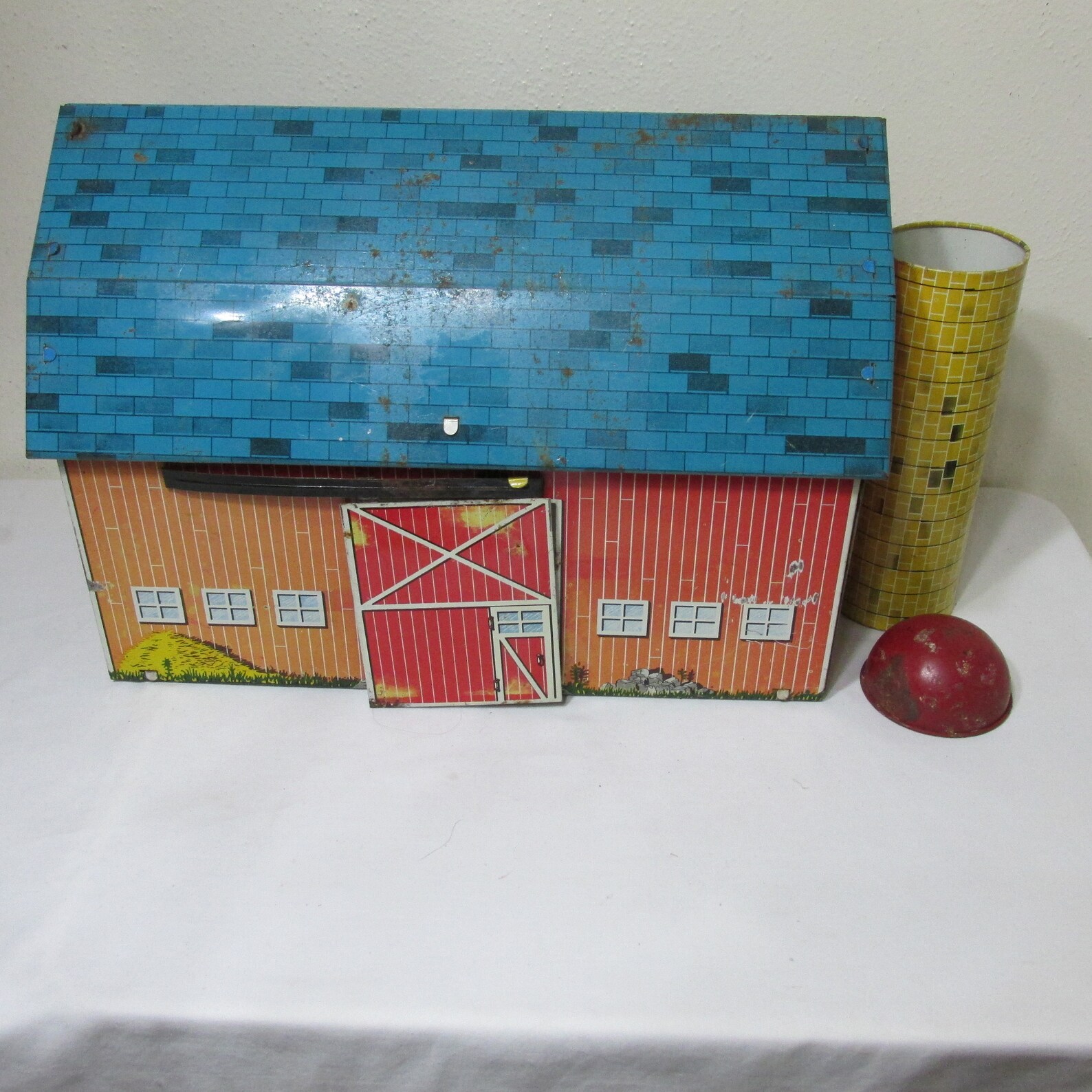Tin Barn and Silo Vintage Ohio Art Metal Sunnyfield Farm Toy Etsy