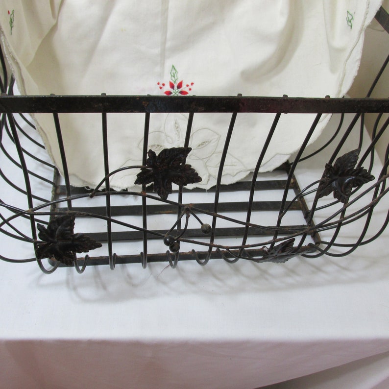 Black Metal Basket Large Size With Ridged End Handles Etsy