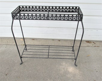 Wire Stand Narrow 2 Tiered Vintage Black Indoors or Out