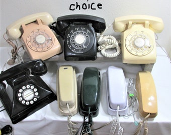 Telephone Pushbutton or Rotary Dial Choice of Vintage Land Line Some Working Others Untested Phones