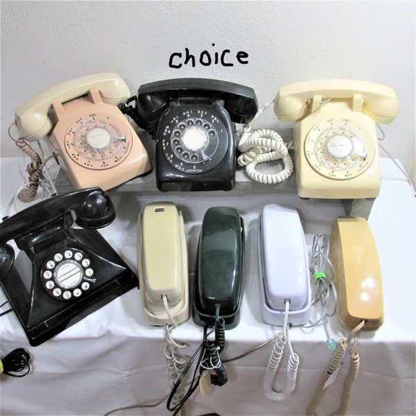 Telephone Pushbutton or Rotary Dial Choice of Vintage Land Line Some Working Others Untested Phones