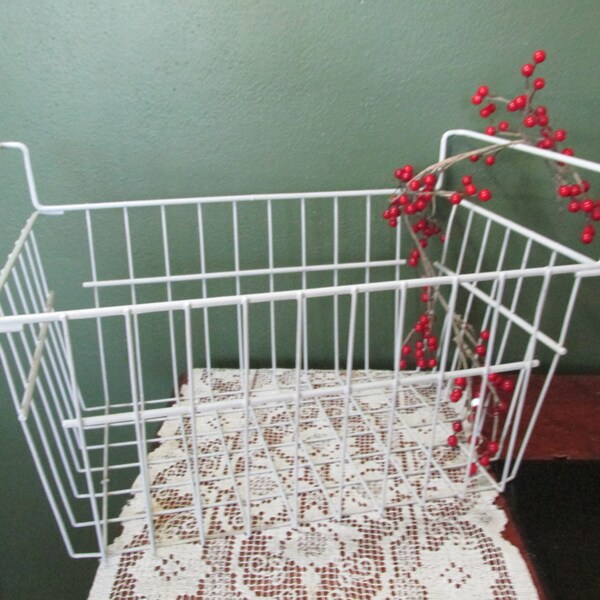 White Wire Basket Etsy