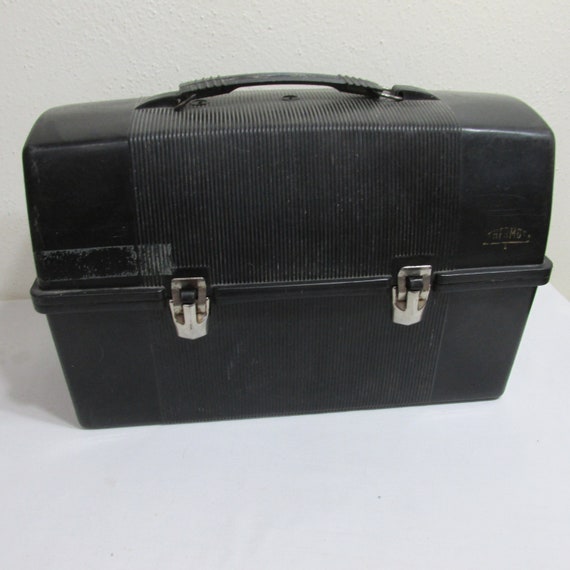 Vintage Black Thermos Lunch Box Gem