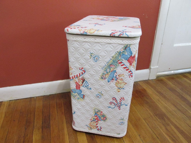 Laundry Hamper Nursery Room Quilted Vinyl Pep R Mint Kids from Etsy