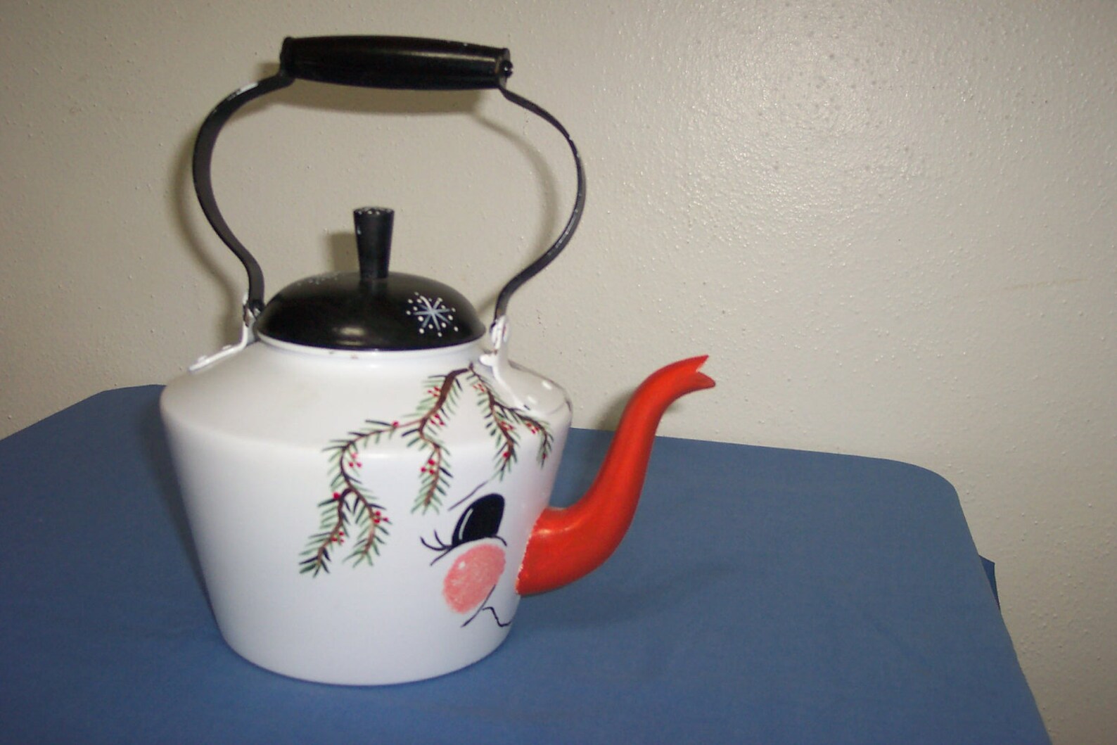 Tea Pot Hand Painted Snowman Tea Kettle OOAK Etsy
