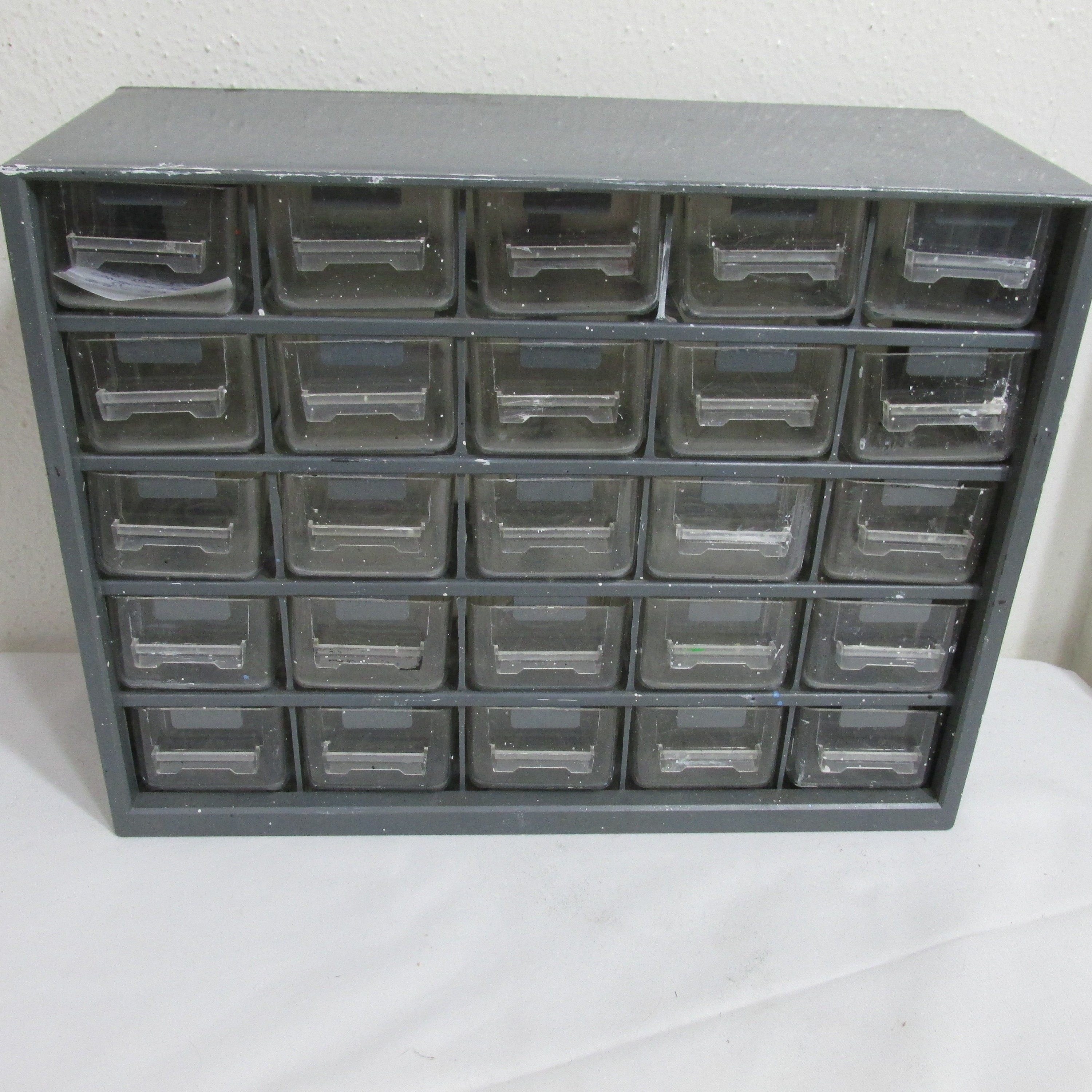 Storage Organizer Vintage Plastic Case 25 Drawers Cabinet Paint Splattered  - Etsy