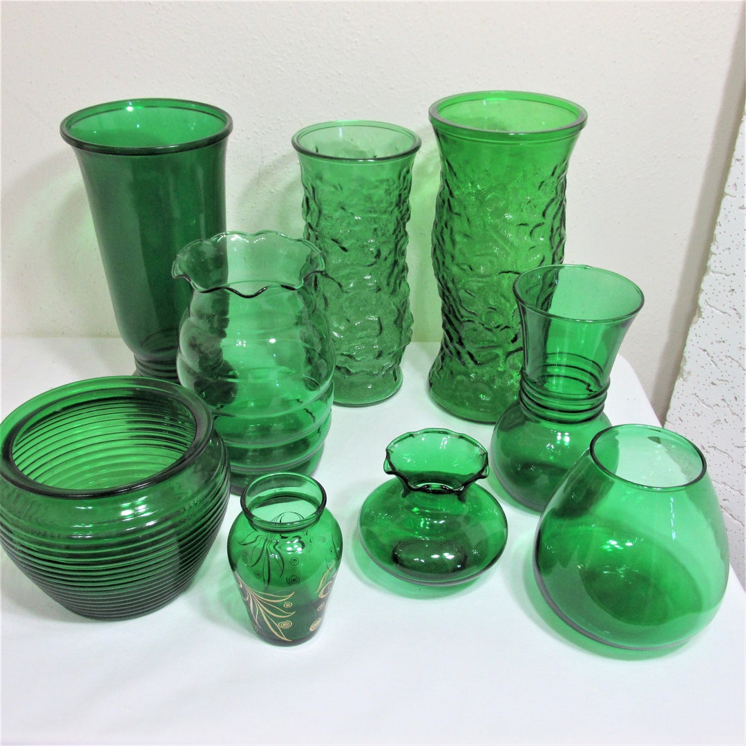 Forest Green Vase Choice Vintage From the 1950s to the 1970s Etsy