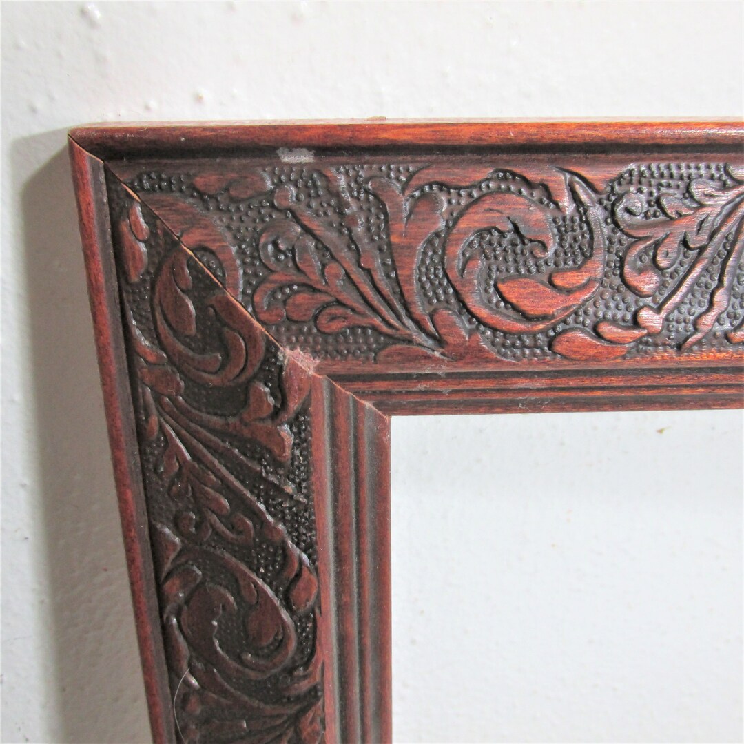 Wood Carved Picture Frame Vintage 16 X 20 Image Etsy