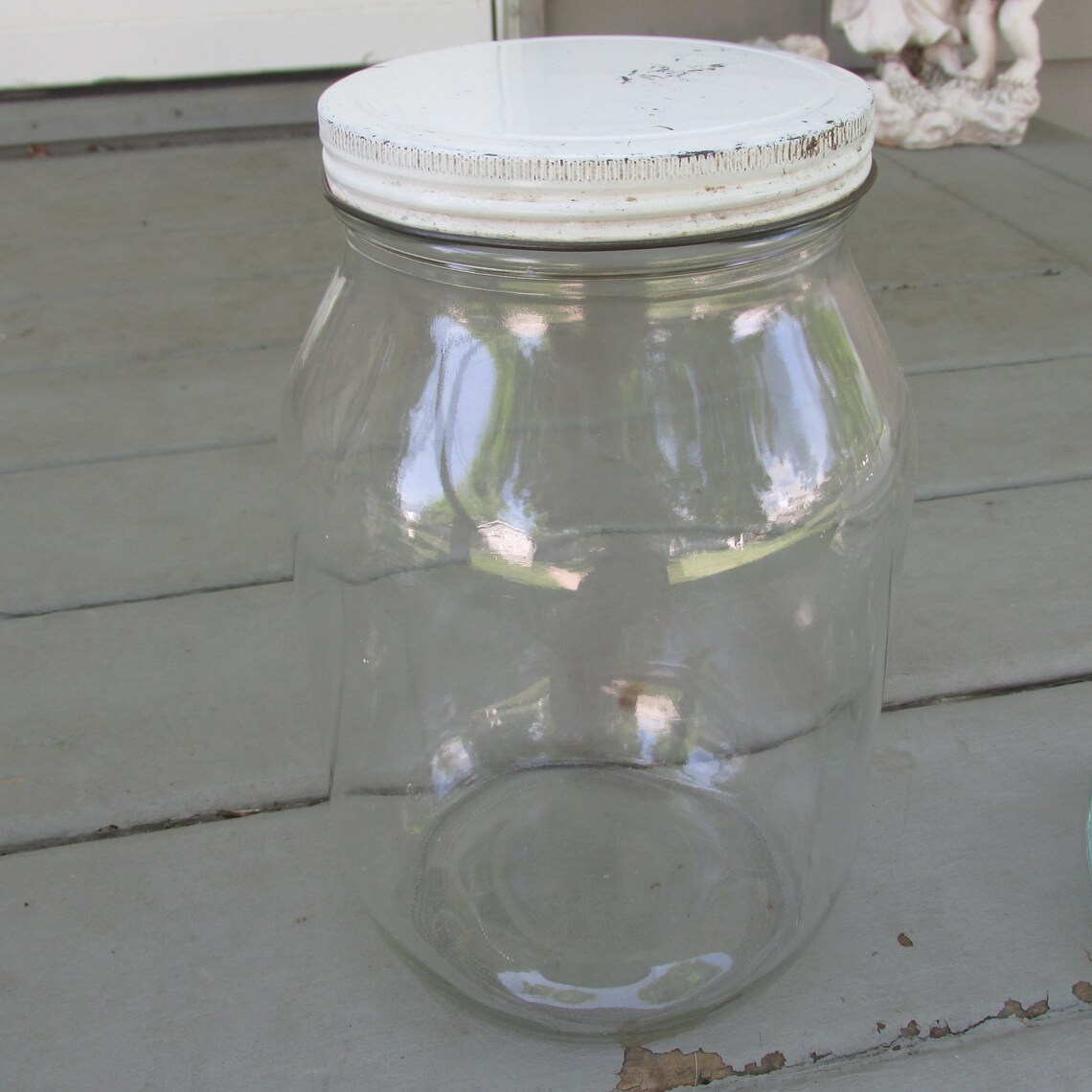 Glass Jar Metal Lid Choice of 1 Vintage Gallon Canister Etsy