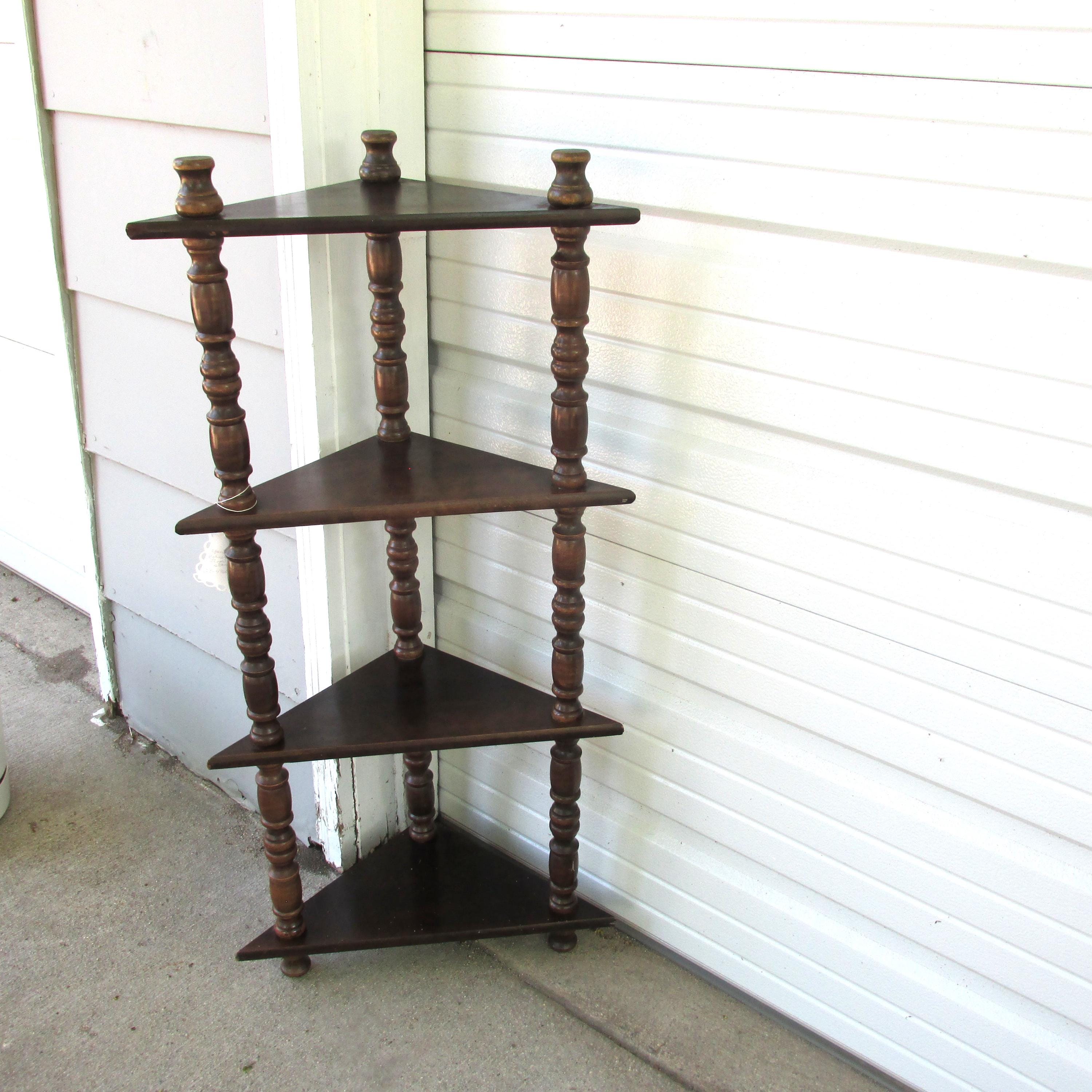 Corner Spindle Shelf Vintage 4 Tier Floor Stand 40.25 Inch High - Etsy