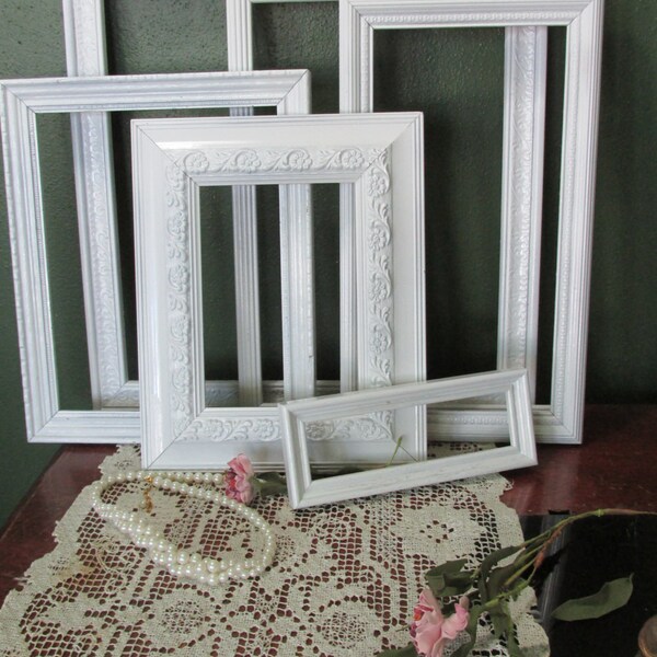 Vintage Picture Frames Set of 6 Various Sizes Open Frames