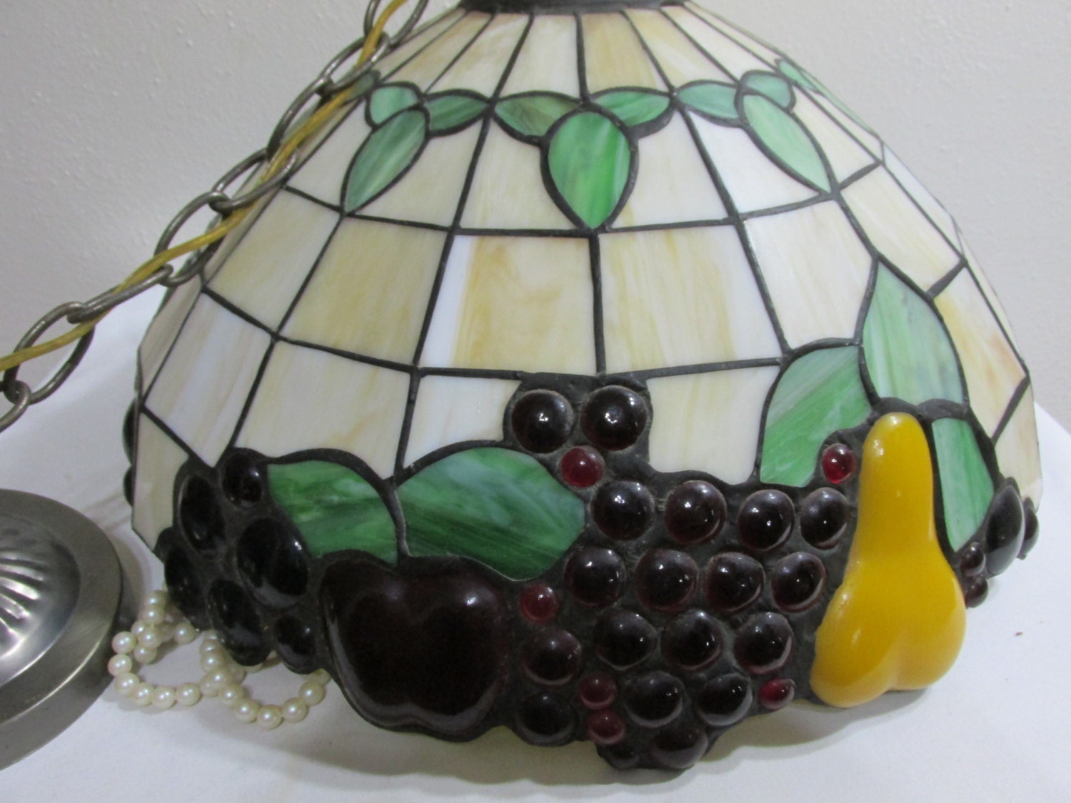 Stained Glass Light Fixture Ceiling Hanging Pendant Fruit Etsy