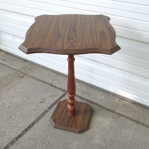 Pedestal Wood Table Vintage Furniture Fern Plant Stand
