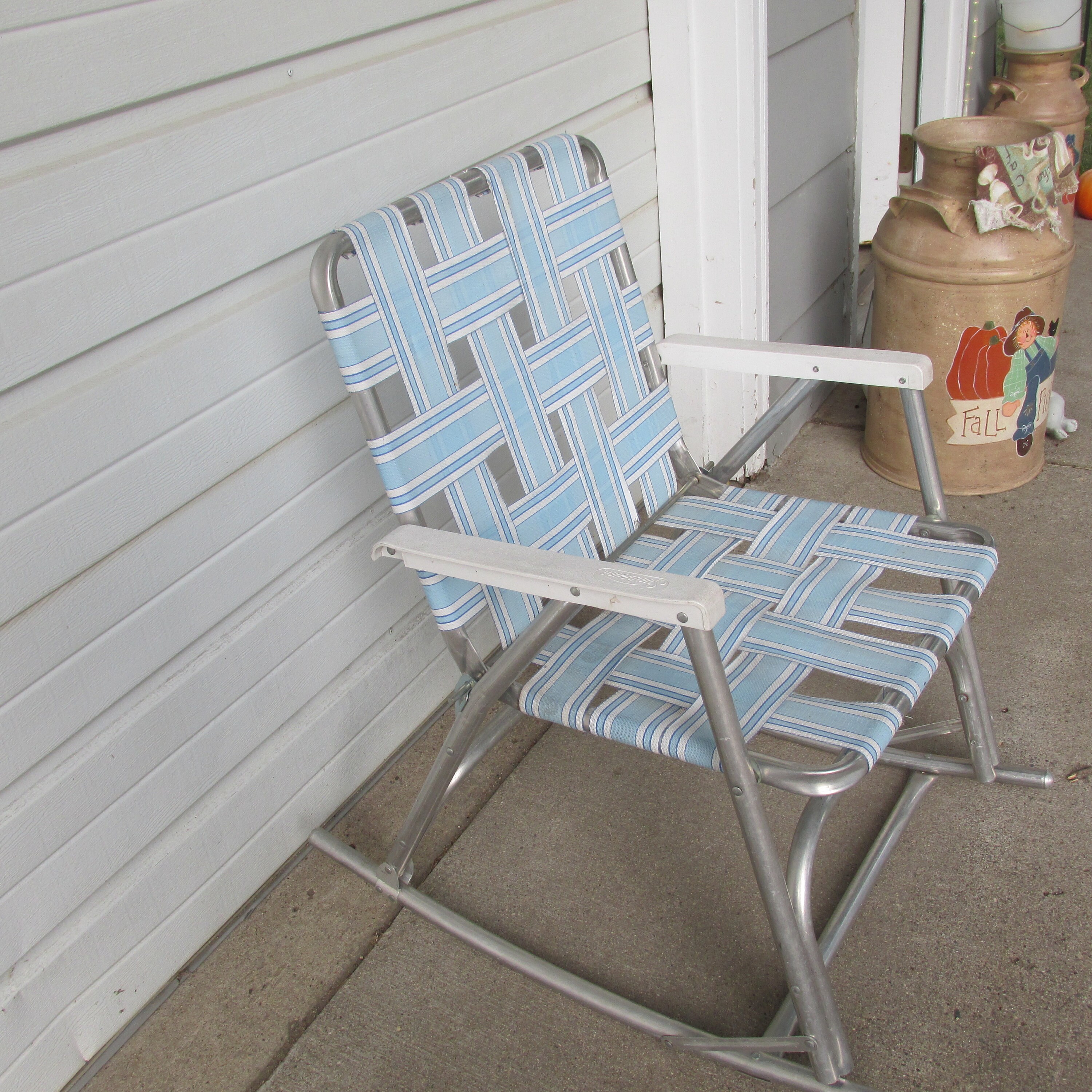 ビンテージ　ローンチェア　Sun beam Lawn Chair Webbed Folding Aluminum Choice Vintage Sunbeam