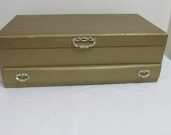 Jewelry Box Vintage Lady Buxton Mid Century Gold Color