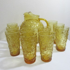 Milano Lido Ball Vintage Pitcher or Tumblers Choice Anchor Hocking