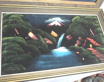 Black Velvet Painting Choice Vintage Mid Century Wood Framed