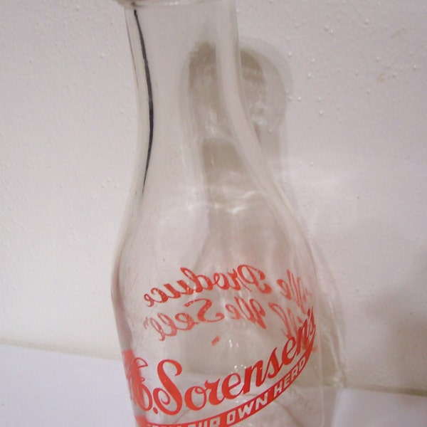 Milk Bottle Advertising Glass Home Milk Delivery Jar