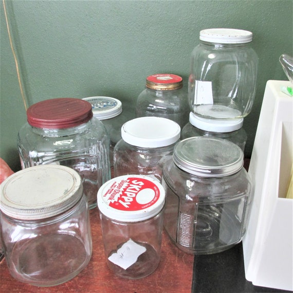 Classic Counter Top Glass Cookie Jars with Metal Lids