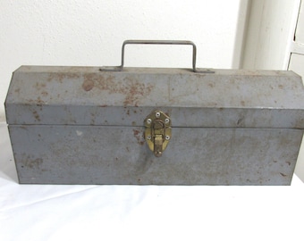 Metal Tool Box Vintage Rustic Supply Container