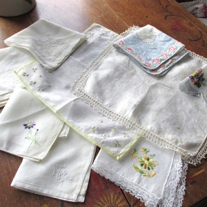 Hankies Craft Supplies Only 12 Vintage Hankerchiefs