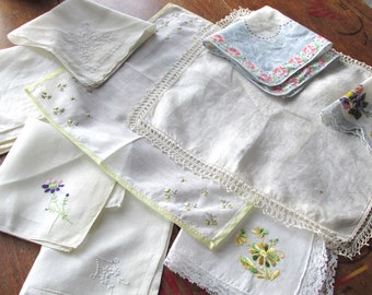 Hankies Craft Supplies Only 12 Vintage Hankerchiefs