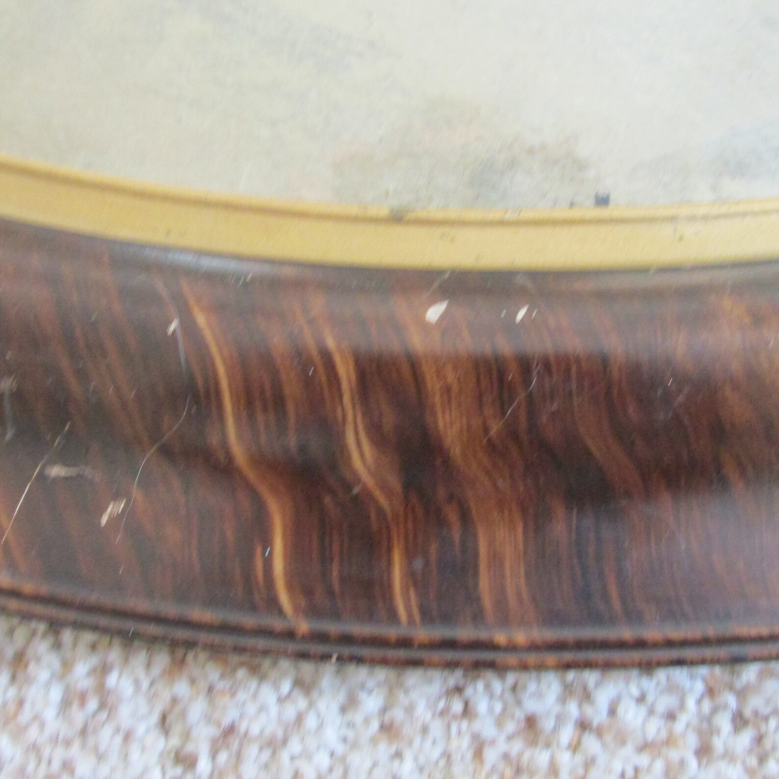 Oval Picture Frame Bubble Glass Vintage Tigerwood With Gold by Etsy