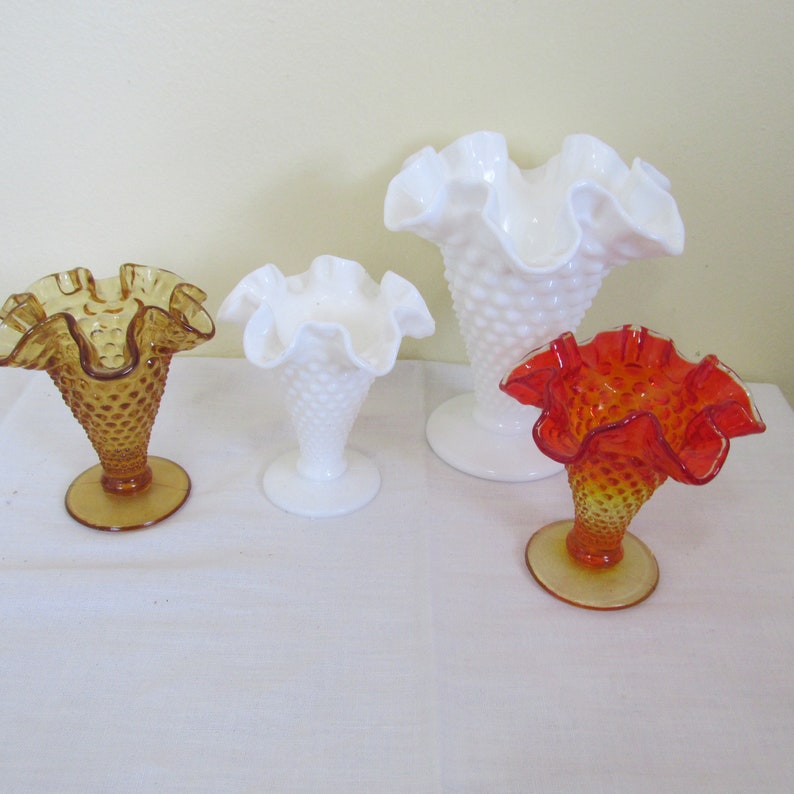 Fenton Trumpet Vase Choice of 1 Vintage Hobnail Flower Holder