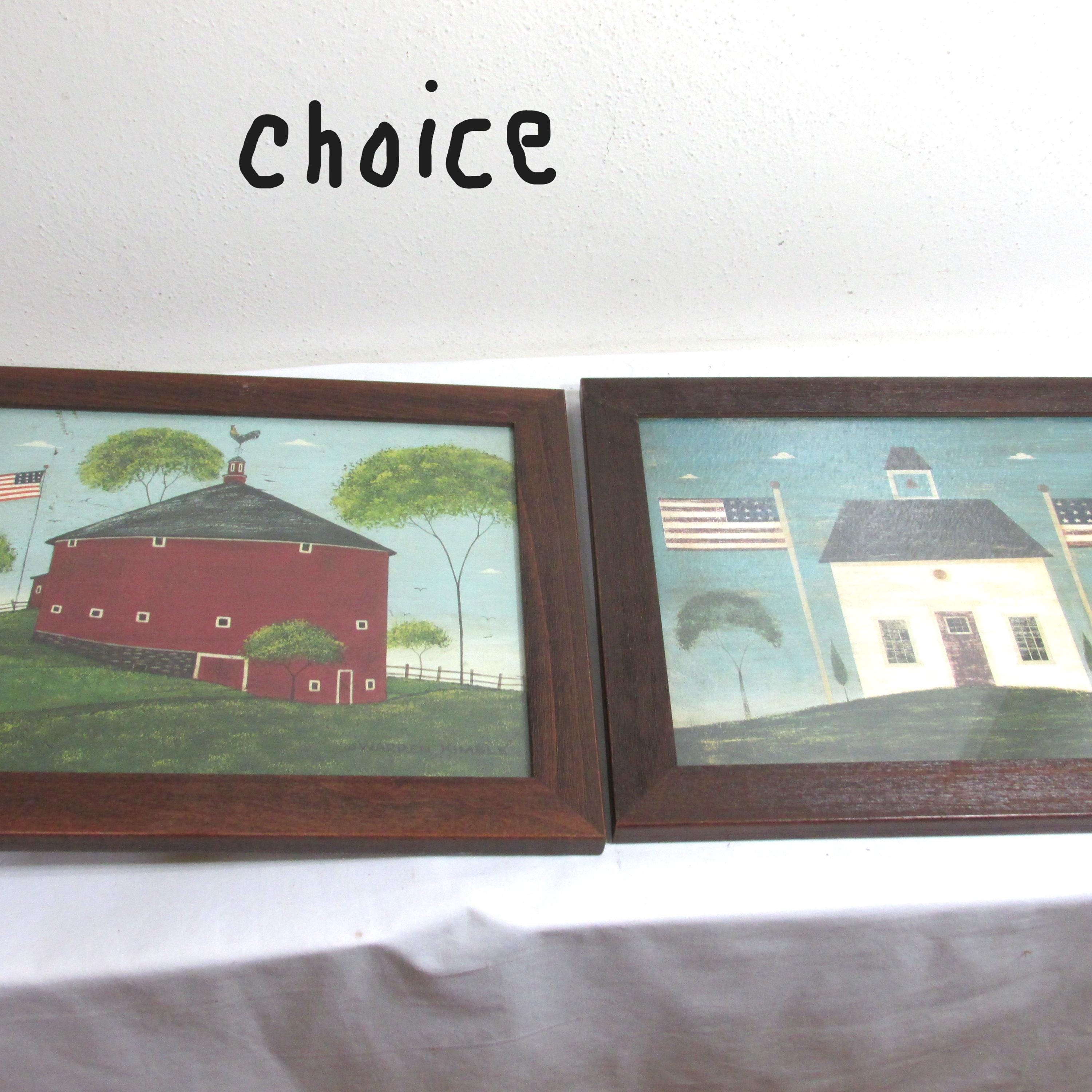Picture Warren Kimble Folk Art Vintage Round Red Barn - Etsy