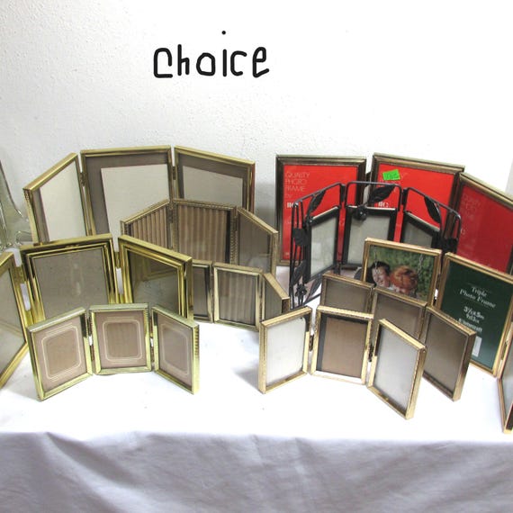 Marco De Fotos Triple Plegable 4x6 | Con Bisagras Y Vidrio | Ideal Para Mesa O Escritorio | 3 Fotografías