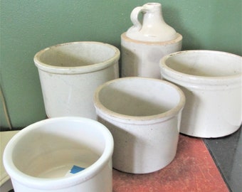 Gray Stoneware Crocks Jugs Choice of Vintage Containers