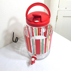 Sun Tea Jar Vintage Choice of Design on Clear Glass 1 Gallon 6. Stripes