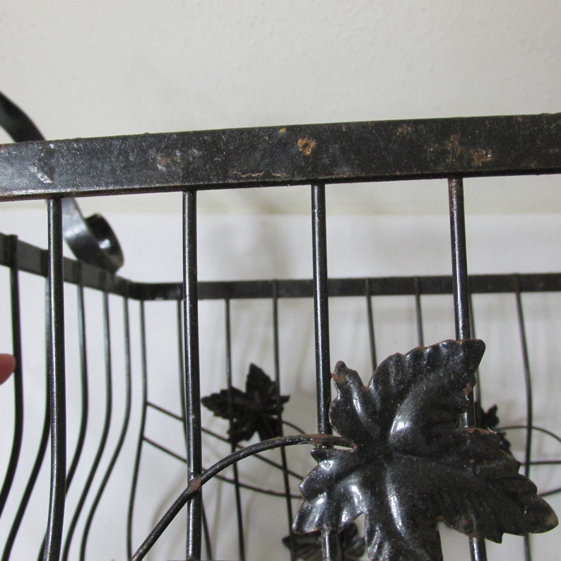 Black Metal Basket Large Size With Ridged End Handles Etsy