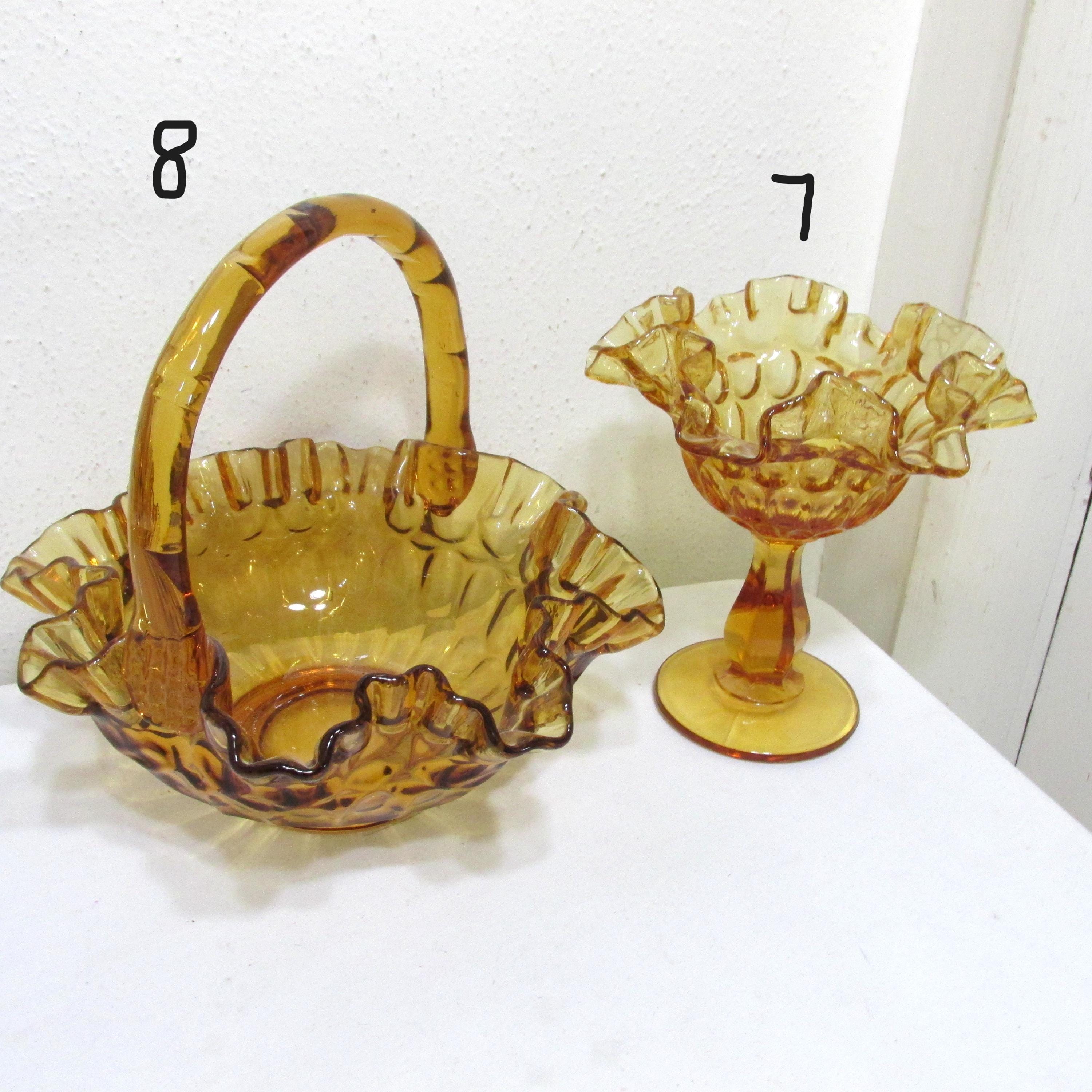 Fenton Art Glass Choice Vintage Golden Amber Colored Dishes - Etsy