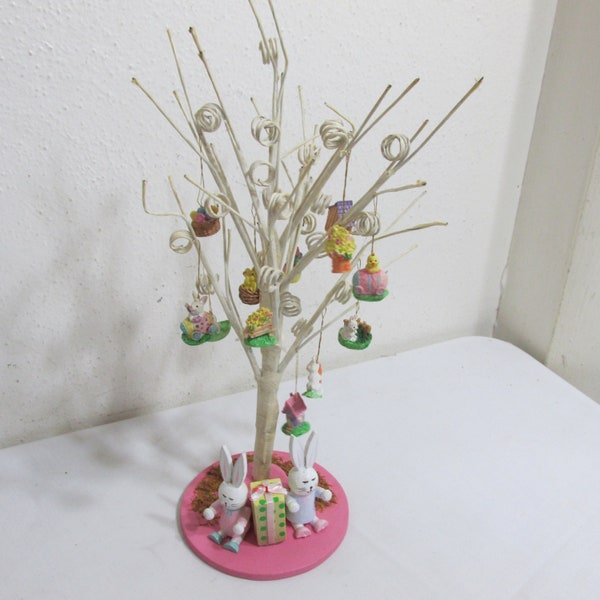 Easter Tree with Ornaments Vintage Handmade Decorations