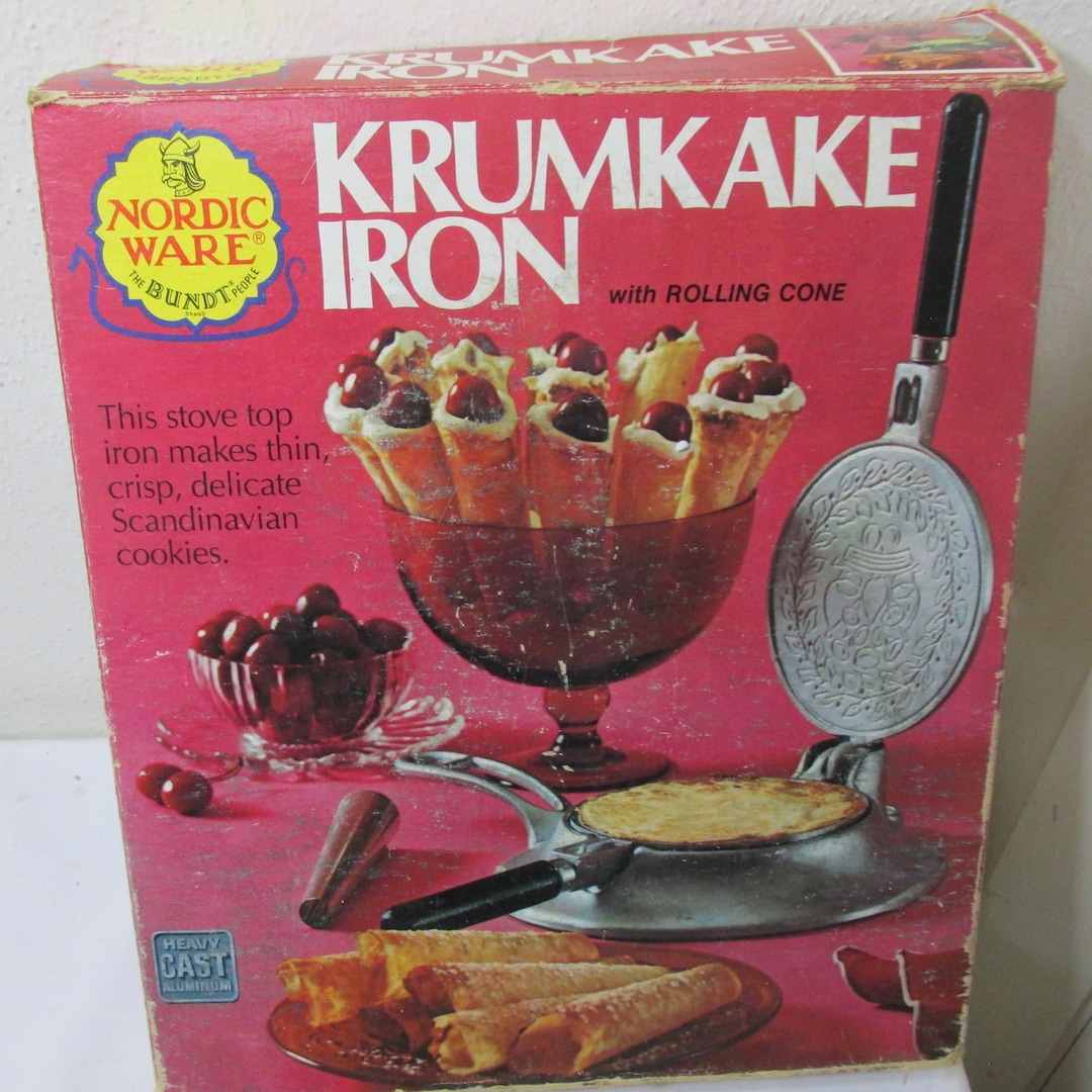 Krumkake Iron Vintage Nordic Ware in Box With Wood Rolling Cone - Etsy