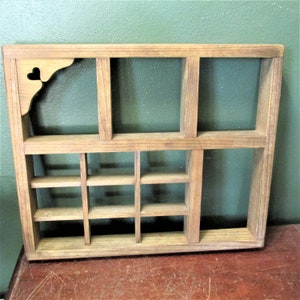 Wood Curio Cubby Display Vintage Wall Shadow Box