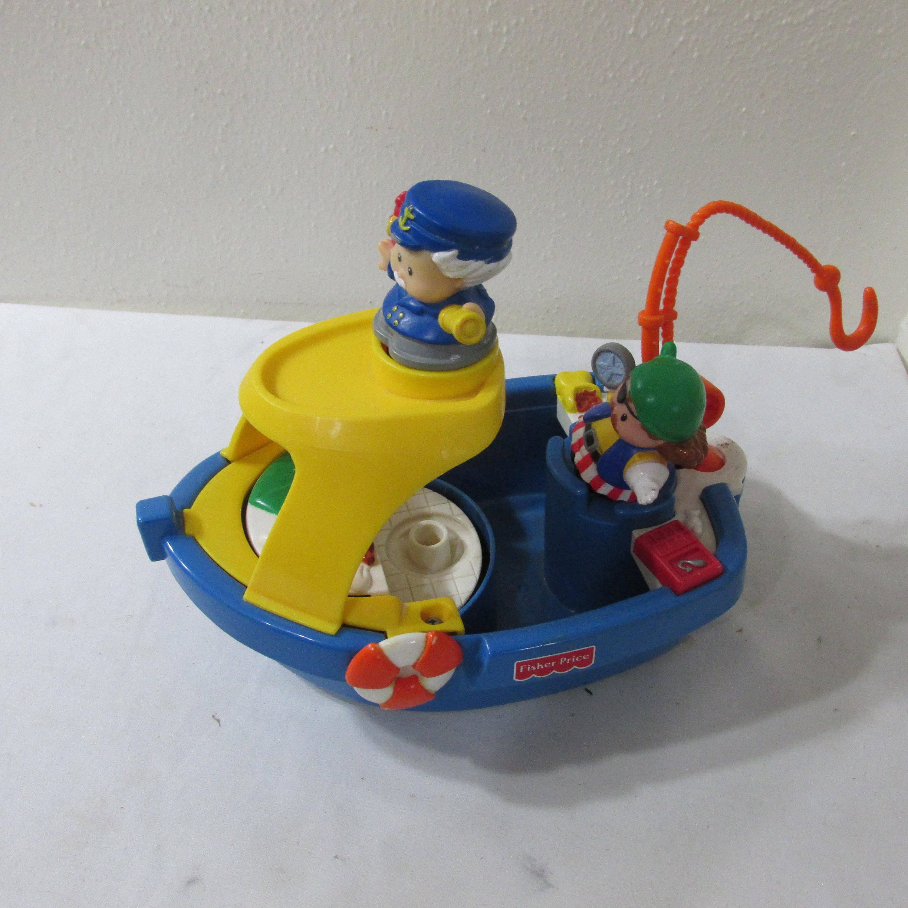 Fisher Price Boat Floaty Bathtub Toy With Caption and Pirate 