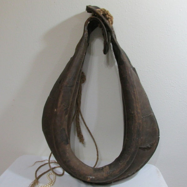 Leather Horse Collar Primitive Straw Filled