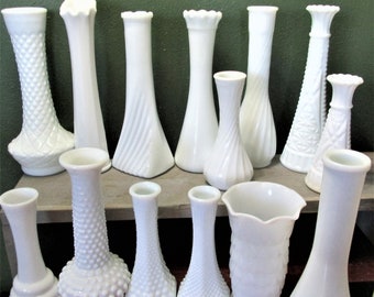 Vase Milk Glass Choice of 1 for Weddings Showers or Home