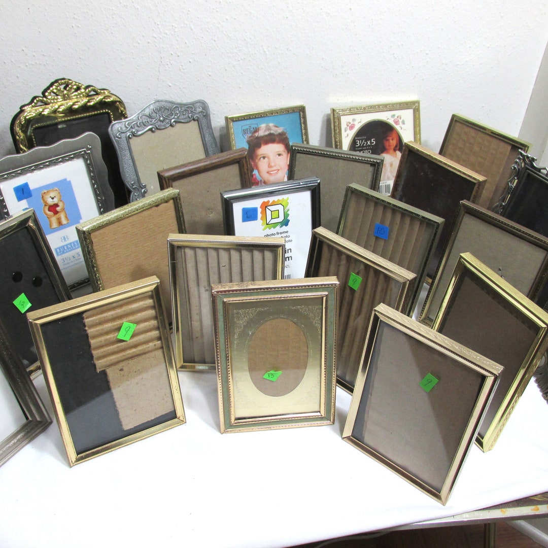 Picture Frame 3 1/2 X 5 Inch Choose 1 Vintage Metal Glass and Easel
