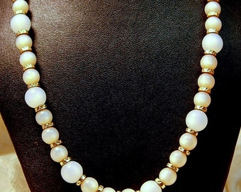 Napier Moonglow Lucite Bead Necklace