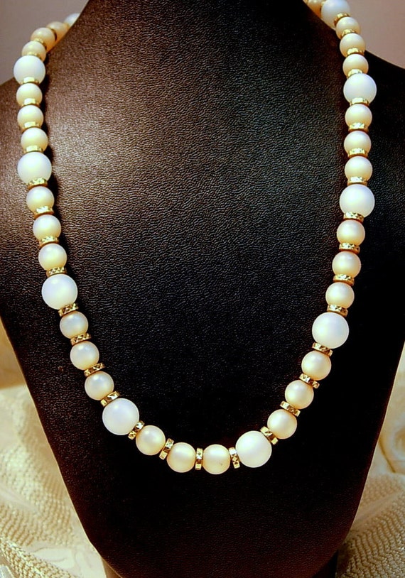 Napier Moonglow Lucite Bead Necklace